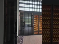 Tủ rượu bằng thép không gỉ đầy tường với kho và chỗ ngồi màu đen thanh lịch