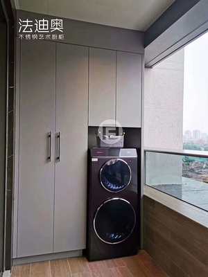 Tủ lưu trữ ban công thép không gỉ bền hiện đại với kết thúc màu xám ánh sáng sao