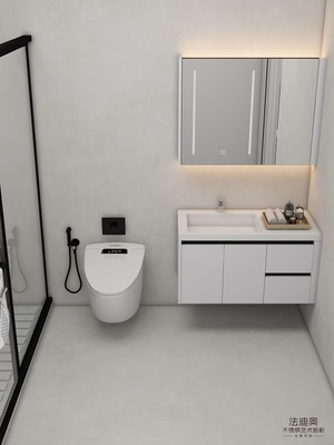 Không có thời gian màu trắng thép không gỉ tường gắn phòng tắm Vanity với Cabinet gương
