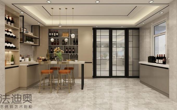 Elegant Apricot Stainless Steel Wine Cabinet With Multiple Storage Solution - Neutral tones, including stainless steel and matte finishes that complement any modern décor. with wine cabinet overview